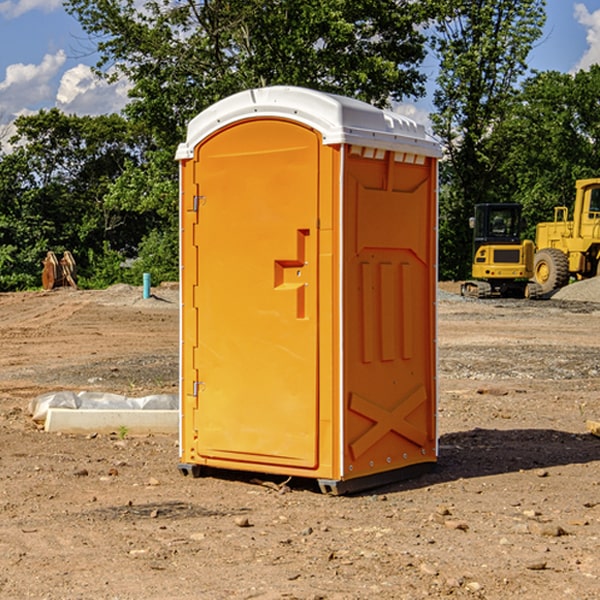 how often are the portable restrooms cleaned and serviced during a rental period in Sapello